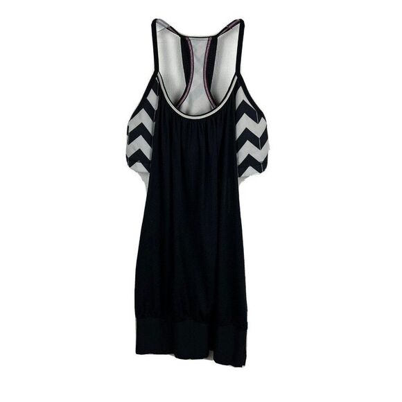 Lululemon No Limit Tank Top 6 Womens Black White Chevron Gym Workout Stretch - Picture 1 of 8